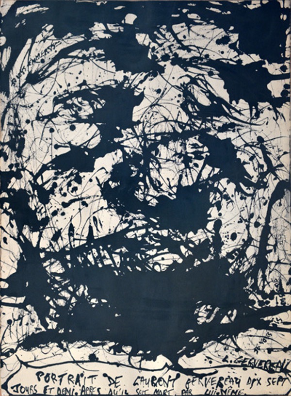 Portrait de Laurent Gervereau <em>dix-sept jours et demi après qu'il soit mort par lui-même</em>, encre de Chine et bambou sur papier Arches, 1977
