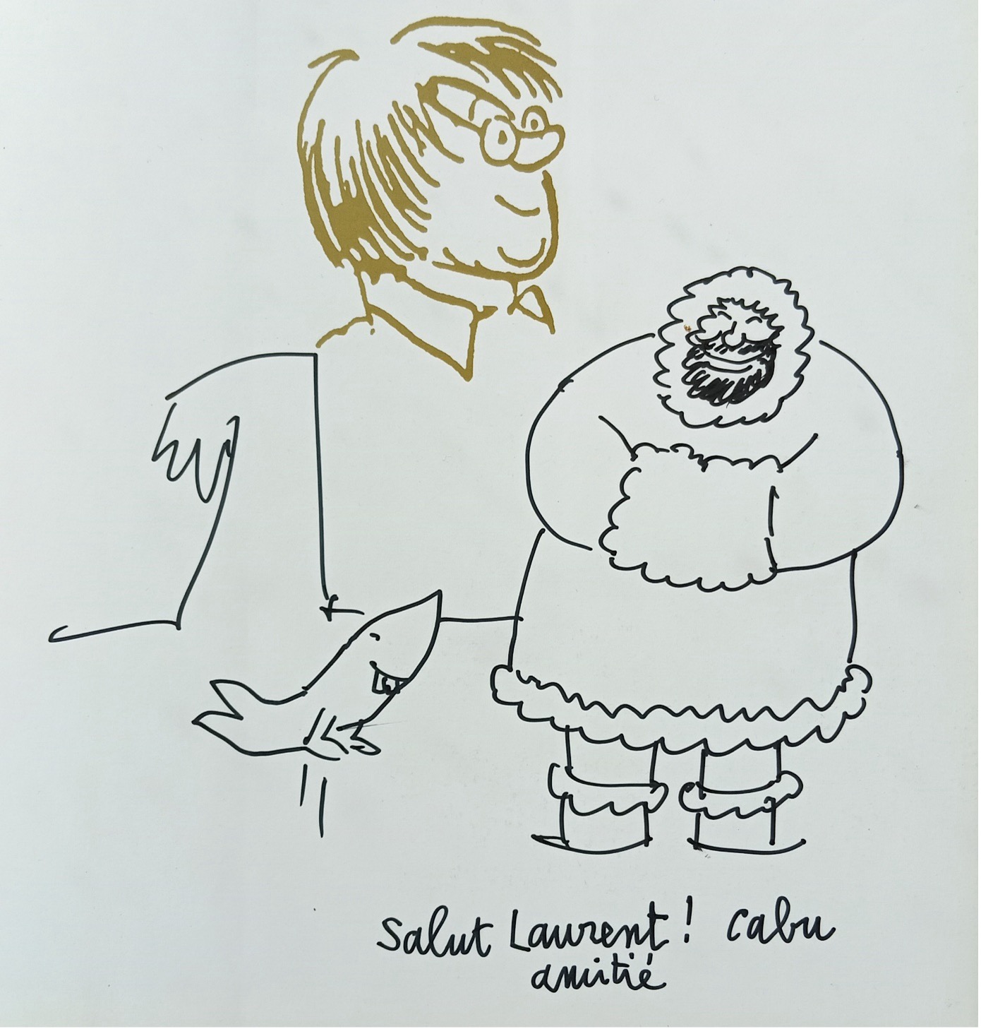 Dessin de Cabu quand Laurent Gervereau était chez les Inuit en 2010